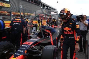 World © Octane Photographic Ltd. Formula 1 - Belgian Grand Prix - Grid. Max Verstappen - Red Bull Racing RB13. Circuit de Spa Francorchamps, Belgium. Sunday 27th August 2017. Digital Ref:1932LB2D7229