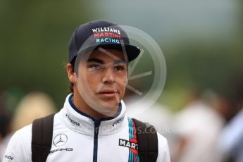World © Octane Photographic Ltd. Formula 1 - Belgian Grand Prix - Friday - Paddock. Lance Stroll - Williams Martini Racing FW40. Circuit de Spa Francorchamps, Belgium. Saturday 26th August 2017. Digital Ref: 1921LB1D6096