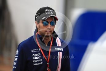 World © Octane Photographic Ltd. Formula 1 - Belgian Grand Prix - Friday - Paddock. Sergio Perez - Sahara Force India VJM10. Circuit de Spa Francorchamps, Belgium. Saturday 26th August 2017. Digital Ref: 1921LB1D6114