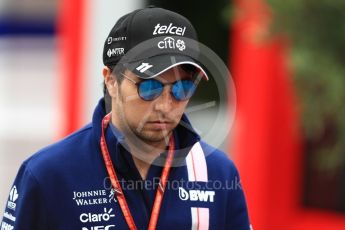 World © Octane Photographic Ltd. Formula 1 - Belgian Grand Prix - Friday - Paddock. Sergio Perez - Sahara Force India VJM10. Circuit de Spa Francorchamps, Belgium. Saturday 26th August 2017. Digital Ref: 1921LB1D6123