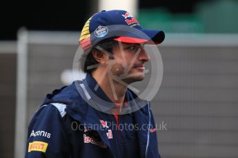 World © Octane Photographic Ltd. Formula 1 - Belgian Grand Prix - Friday - Paddock. Carlos Sainz - Scuderia Toro Rosso STR12. Circuit de Spa Francorchamps, Belgium. Saturday 26th August 2017. Digital Ref: 1921LB2D6441