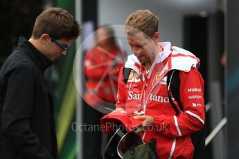 World © Octane Photographic Ltd. Formula 1 - Belgian Grand Prix - Friday - Paddock. Sebastian Vettel - Scuderia Ferrari SF70H. Circuit de Spa Francorchamps, Belgium. Saturday 26th August 2017. Digital Ref: 1921LB2D6473