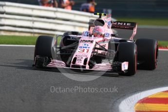 World © Octane Photographic Ltd. Formula 1 - Belgian Grand Prix - Friday - Practice 1. Esteban Ocon - Sahara Force India VJM10. Circuit de Spa Francorchamps, Belgium. Friday 25th August 2017. Digital Ref:1922LB1D4797