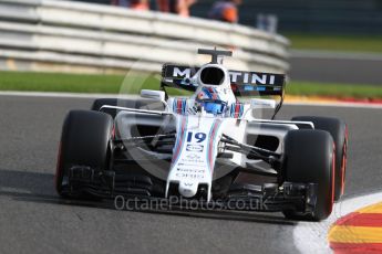 World © Octane Photographic Ltd. Formula 1 - Belgian Grand Prix - Friday - Practice 1. Felipe Massa - Williams Martini Racing FW40. Circuit de Spa Francorchamps, Belgium. Friday 25th August 2017. Digital Ref:1922LB1D4813