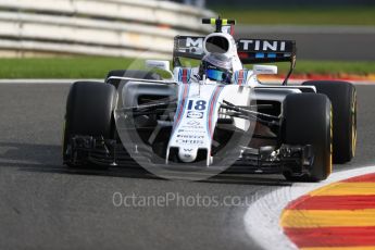 World © Octane Photographic Ltd. Formula 1 - Belgian Grand Prix - Friday - Practice 1. Lance Stroll - Williams Martini Racing FW40. Circuit de Spa Francorchamps, Belgium. Friday 25th August 2017. Digital Ref:1922LB1D4829