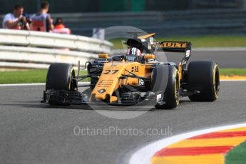 World © Octane Photographic Ltd. Formula 1 - Belgian Grand Prix - Friday - Practice 1. Nico Hulkenberg - Renault Sport F1 Team R.S.17. Circuit de Francorchamps, Belgium. Friday 25th August 2017. Digital Ref:1922LB1D4851