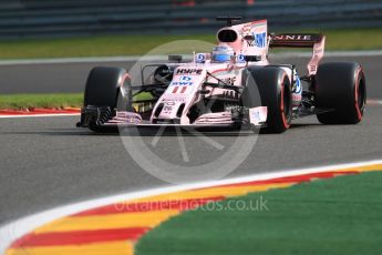 World © Octane Photographic Ltd. Formula 1 - Belgian Grand Prix - Friday - Practice 1. Sergio Perez - Sahara Force India VJM10. Circuit de Spa Francorchamps, Belgium. Friday 25th August 2017. Digital Ref:1922LB1D4858