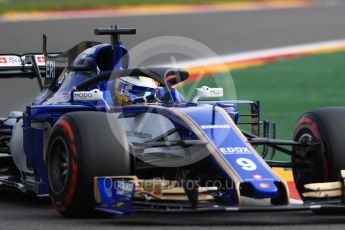 World © Octane Photographic Ltd. Formula 1 - Belgian Grand Prix - Friday - Practice 1. Marcus Ericsson – Sauber F1 Team C36 with Halo. Circuit de Francorchamps, Belgium. Friday 25th August 2017. Digital Ref:1922LB1D4910