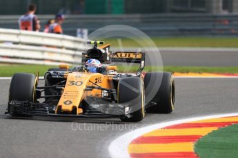 World © Octane Photographic Ltd. Formula 1 - Belgian Grand Prix - Friday - Practice 1. Jolyon Palmer - Renault Sport F1 Team R.S.17. Circuit de Francorchamps, Belgium. Friday 25th August 2017. Digital Ref:1922LB1D4921