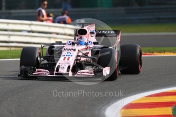 World © Octane Photographic Ltd. Formula 1 - Belgian Grand Prix - Friday - Practice 1. Sergio Perez - Sahara Force India VJM10. Circuit de Spa Francorchamps, Belgium. Friday 25th August 2017. Digital Ref:1922LB1D4942