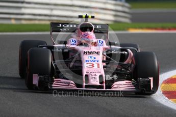 World © Octane Photographic Ltd. Formula 1 - Belgian Grand Prix - Friday - Practice 1. Esteban Ocon - Sahara Force India VJM10. Circuit de Spa Francorchamps, Belgium. Friday 25th August 2017. Digital Ref:1922LB1D4956