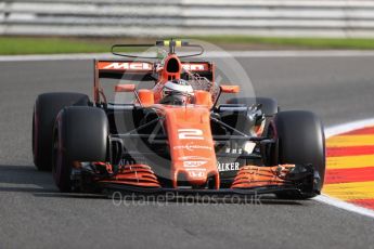 World © Octane Photographic Ltd. Formula 1 - Belgian Grand Prix - Friday - Practice 1. Stoffel Vandoorne - McLaren Honda MCL32. Circuit de Francorchamps, Belgium. Friday 25th August 2017. Digital Ref:1922LB1D5005