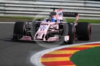World © Octane Photographic Ltd. Formula 1 - Belgian Grand Prix - Friday - Practice 1. Sergio Perez - Sahara Force India VJM10. Circuit de Spa Francorchamps, Belgium. Friday 25th August 2017. Digital Ref:1922LB1D5014