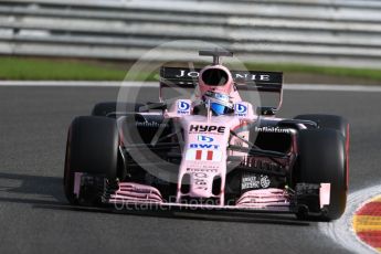 World © Octane Photographic Ltd. Formula 1 - Belgian Grand Prix - Friday - Practice 1. Sergio Perez - Sahara Force India VJM10. Circuit de Spa Francorchamps, Belgium. Friday 25th August 2017. Digital Ref:1922LB1D5018