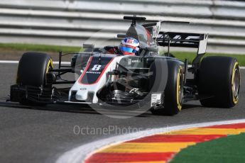 World © Octane Photographic Ltd. Formula 1 - Belgian Grand Prix - Friday - Practice 1. Romain Grosjean - Haas F1 Team VF-17. Circuit de Spa Francorchamps, Belgium. Friday 25th August 2017. Digital Ref:1922LB1D5036