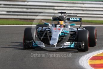World © Octane Photographic Ltd. Formula 1 - Belgian Grand Prix - Friday - Practice 1. Lewis Hamilton - Mercedes AMG Petronas F1 W08 EQ Energy+. Circuit de Spa Francorchamps, Belgium. Friday 25th August 2017. Digital Ref:1922LB1D5086