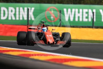 World © Octane Photographic Ltd. Formula 1 - Belgian Grand Prix - Friday - Practice 1. Fernando Alonso - McLaren Honda MCL32. Circuit de Francorchamps, Belgium. Friday 25th August 2017. Digital Ref:1922LB1D5183