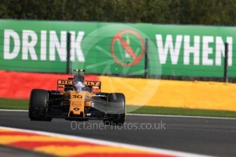 World © Octane Photographic Ltd. Formula 1 - Belgian Grand Prix - Friday - Practice 1. Jolyon Palmer - Renault Sport F1 Team R.S.17. Circuit de Francorchamps, Belgium. Friday 25th August 2017. Digital Ref:1922LB1D5288