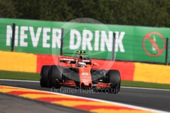 World © Octane Photographic Ltd. Formula 1 - Belgian Grand Prix - Friday - Practice 1. Stoffel Vandoorne - McLaren Honda MCL32. Circuit de Francorchamps, Belgium. Friday 25th August 2017. Digital Ref:1922LB1D5317