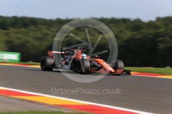 World © Octane Photographic Ltd. Formula 1 - Belgian Grand Prix - Friday - Practice 1. Fernando Alonso - McLaren Honda MCL32. Circuit de Francorchamps, Belgium. Friday 25th August 2017. Digital Ref:1922LB2D5827