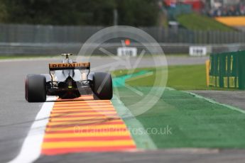 World © Octane Photographic Ltd. Formula 1 - Belgian Grand Prix - Friday - Practice 2. Jolyon Palmer - Renault Sport F1 Team R.S.17. Circuit de Francorchamps, Belgium. Friday 25th August 2017. Digital Ref: 1924LB1D5357