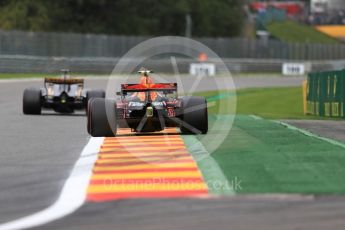 World © Octane Photographic Ltd. Formula 1 - Belgian Grand Prix - Friday - Practice 2. Max Verstappen - Red Bull Racing RB13 and Nico Hulkenberg - Renault Sport F1 Team R.S.17. Circuit de Spa Francorchamps, Belgium. Friday 25th August 2017. Digital Ref:1924LB1D5456