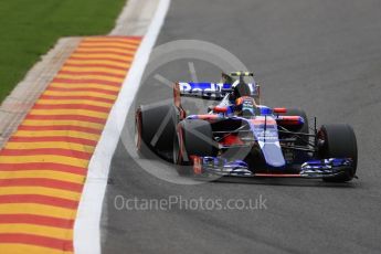 World © Octane Photographic Ltd. Formula 1 - Belgian Grand Prix - Friday - Practice 2. Carlos Sainz - Scuderia Toro Rosso STR12. Circuit de Spa Francorchamps, Belgium. Friday 25th August 2017. Digital Ref: 1924LB1D5518