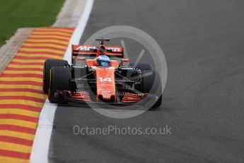World © Octane Photographic Ltd. Formula 1 - Belgian Grand Prix - Friday - Practice 2. Fernando Alonso - McLaren Honda MCL32. Circuit de Francorchamps, Belgium. Friday 25th August 2017. Digital Ref: 1924LB1D5656