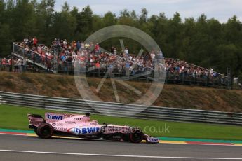 World © Octane Photographic Ltd. Formula 1 - Belgian Grand Prix - Friday - Practice 2. Sergio Perez - Sahara Force India VJM10. Circuit de Spa Francorchamps, Belgium. Friday 25th August 2017. Digital Ref: 1924LB2D6013