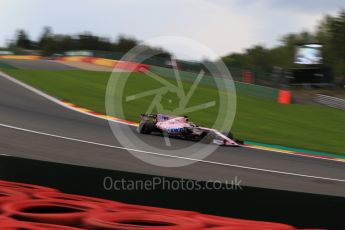 World © Octane Photographic Ltd. Formula 1 - Belgian Grand Prix - Friday - Practice 2. Sergio Perez - Sahara Force India VJM10. Circuit de Spa Francorchamps, Belgium. Friday 25th August 2017. Digital Ref: 1924LB2D6072