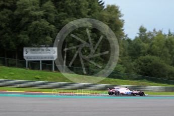 World © Octane Photographic Ltd. Formula 1 - Belgian Grand Prix - Friday - Practice 2. Sergio Perez - Sahara Force India VJM10. Circuit de Spa Francorchamps, Belgium. Friday 25th August 2017. Digital Ref: 1924LB2D6299