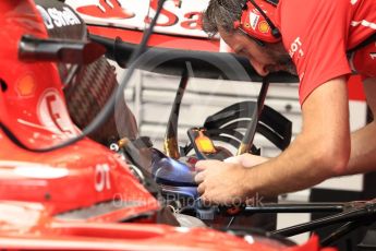 World © Octane Photographic Ltd. Formula 1 - Belgian Grand Prix - Practice 3. Scuderia Ferrari SF70H final adjustments. Circuit de Spa Francorchamps, Belgium. Saturday 26th August 2017. Digital Ref:1928LB1D6517