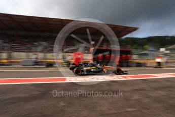 World © Octane Photographic Ltd. Formula 1 - Belgian Grand Prix - Practice 3. Jolyon Palmer - Renault Sport F1 Team R.S.17. Circuit de Francorchamps, Belgium. Saturday 26th August 2017. Digital Ref:1928LB2D6759