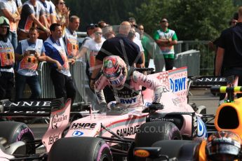 World © Octane Photographic Ltd. Formula 1 - Belgian Grand Prix - Qualifying. Sergio Perez - Sahara Force India VJM10. Circuit de Spa Francorchamps, Belgium. Saturday 26th August 2017. Digital Ref:1929LB1D7048