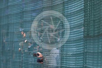World © Octane Photographic Ltd. Formula 1 - Belgian Grand Prix - Race. Camera phones through the catch netting! Circuit de Francorchamps, Belgium. Sunday 27th August 2017. Digital Ref:1933LB1D8408