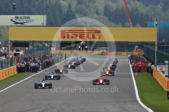 World © Octane Photographic Ltd. Formula 1 - Belgian Grand Prix - Race. Green flag lap underway. Circuit de Francorchamps, Belgium. Sunday 27th August 2017. Digital Ref:1933LB1D8422