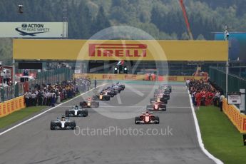 World © Octane Photographic Ltd. Formula 1 - Belgian Grand Prix - Race. Green flag lap underway. Circuit de Francorchamps, Belgium. Sunday 27th August 2017. Digital Ref:1933LB1D8422
