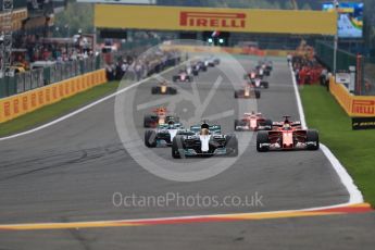World © Octane Photographic Ltd. Formula 1 - Belgian Grand Prix - Race. Green flag lap underway. Circuit de Francorchamps, Belgium. Sunday 27th August 2017. Digital Ref:1933LB1D8432