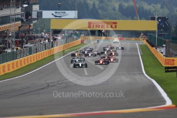 World © Octane Photographic Ltd. Formula 1 - Belgian Grand Prix - Race. Lewis Hamilton leaps the pack at the Race start. Circuit de Francorchamps, Belgium. Sunday 27th August 2017. Digital Ref:1933LB1D8493