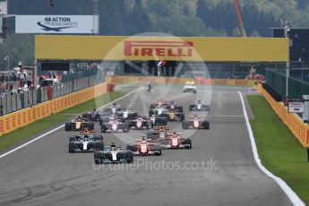 World © Octane Photographic Ltd. Formula 1 - Belgian Grand Prix - Race. Lewis Hamilton leaps the pack at the Race start. Circuit de Francorchamps, Belgium. Sunday 27th August 2017. Digital Ref:1933LB1D8500