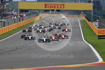 World © Octane Photographic Ltd. Formula 1 - Belgian Grand Prix - Race. Lewis Hamilton leaps the pack at the Race start. Circuit de Francorchamps, Belgium. Sunday 27th August 2017. Digital Ref:1933LB1D8506