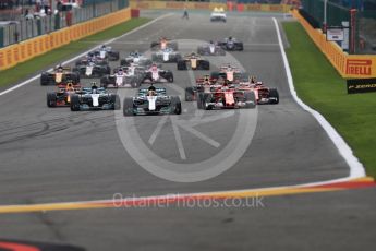 World © Octane Photographic Ltd. Formula 1 - Belgian Grand Prix - Race. Lewis Hamilton leaps the pack at the Race start. Circuit de Francorchamps, Belgium. Sunday 27th August 2017. Digital Ref:1933LB1D8511