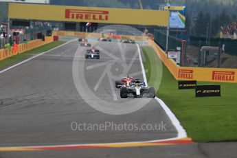 World © Octane Photographic Ltd. Formula 1 - Belgian Grand Prix - Race. Lewis Hamilton - Mercedes AMG Petronas F1 W08 EQ Energy+ and Sebastian Vettel - Scuderia Ferrari SF70H. Circuit de Spa Francorchamps, Belgium. Sunday 27th August 2017. Digital Ref: 1933LB1D8684