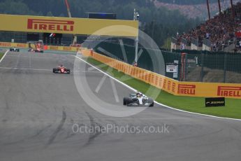 World © Octane Photographic Ltd. Formula 1 - Belgian Grand Prix - Race. Lewis Hamilton - Mercedes AMG Petronas F1 W08 EQ Energy+ and Sebastian Vettel - Scuderia Ferrari SF70H. Circuit de Spa Francorchamps, Belgium. Sunday 27th August 2017. Digital Ref:1933LB1D8938