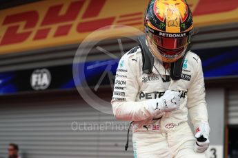 World © Octane Photographic Ltd. Formula 1 - Belgian Grand Prix - Parc Ferme. Lewis Hamilton - Mercedes AMG Petronas F1 W08 EQ Energy+. Circuit de Spa Francorchamps, Belgium. Sunday 27th August 2017. Digital Ref:1934LB1D9066