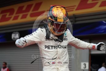 World © Octane Photographic Ltd. Formula 1 - Belgian Grand Prix - Parc Ferme. Lewis Hamilton - Mercedes AMG Petronas F1 W08 EQ Energy+. Circuit de Spa Francorchamps, Belgium. Sunday 27th August 2017. Digital Ref:1934LB1D9069