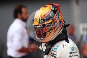 World © Octane Photographic Ltd. Formula 1 - Belgian Grand Prix - Parc Ferme. Lewis Hamilton - Mercedes AMG Petronas F1 W08 EQ Energy+. Circuit de Spa Francorchamps, Belgium. Sunday 27th August 2017. Digital Ref:1934LB1D9099