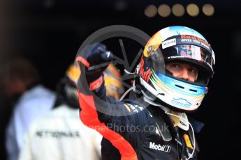 World © Octane Photographic Ltd. Formula 1 - Belgian Grand Prix - Parc Ferme. Daniel Ricciardo - Red Bull Racing RB13. Circuit de Spa Francorchamps, Belgium. Sunday 27th August 2017. Digital Ref:1934LB1D9113