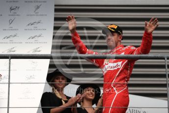 World © Octane Photographic Ltd. Formula 1 - Belgian Grand Prix - Podium. Sebastian Vettel - Scuderia Ferrari SF70H. Circuit de Spa Francorchamps, Belgium. Sunday 27th August 2017. Digital Ref:1934LB1D9138