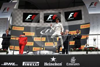 World © Octane Photographic Ltd. Formula 1 - Belgian Grand Prix - Podium. Lewis Hamilton - Mercedes AMG Petronas F1 W08 EQ Energy+. Circuit de Spa Francorchamps, Belgium. Sunday 27th August 2017. Digital Ref:1934LB1D9161